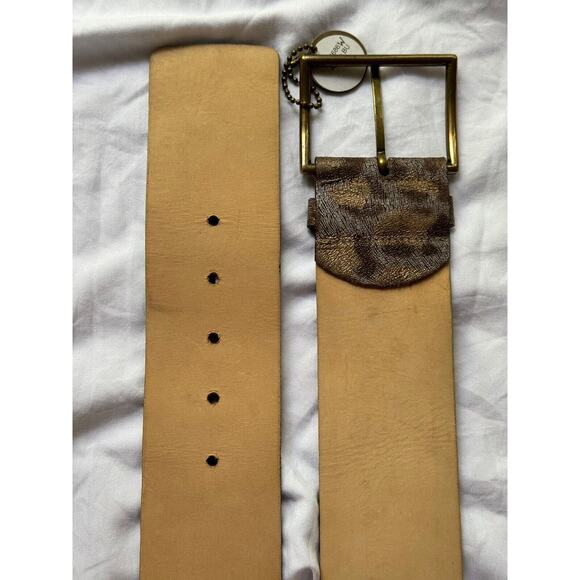 Streets Ahead Purple Gold Leather Cheetah Print Wide Belt Size Small NEW - Picture 4 of 4